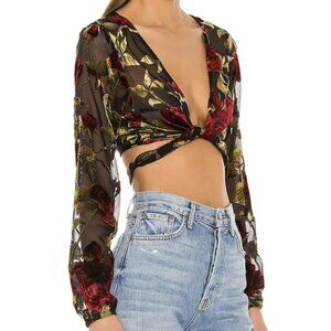 Superdown Emrie Tie Back Floral Top XS